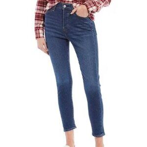 Levi's Stretch Wedgie High Rise Skinny Jeans Zip Fly Size 26 Blue
